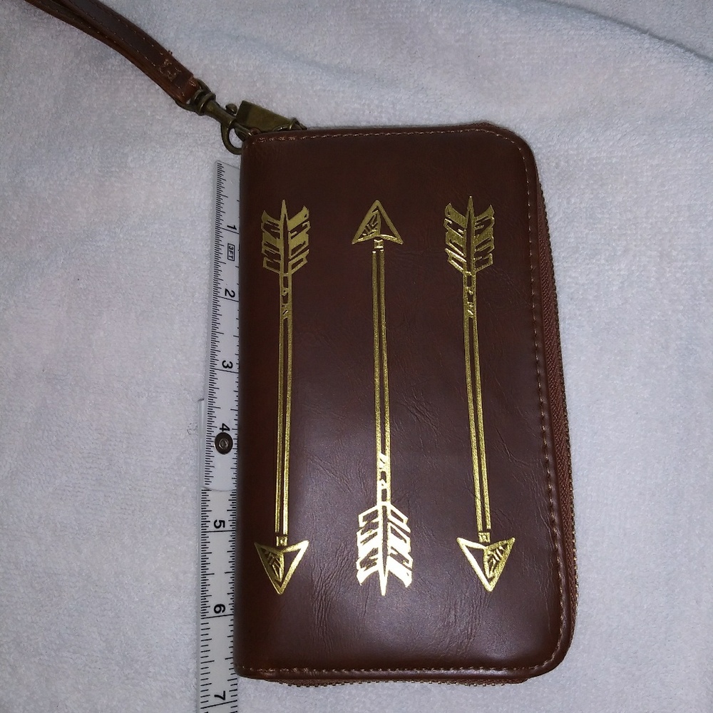 Women's Wallet for the Wrist Brown